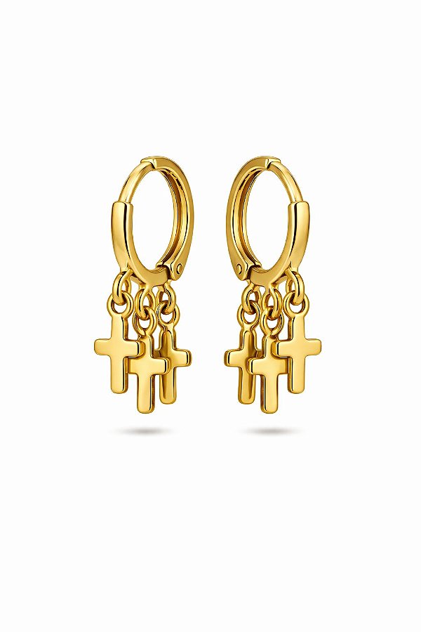 Brinco Argola Clique Fé Ouro 18k