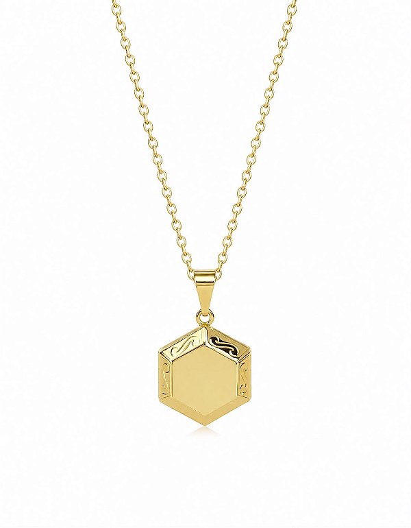 Relicário Pequeno Folheado em Ouro 18k