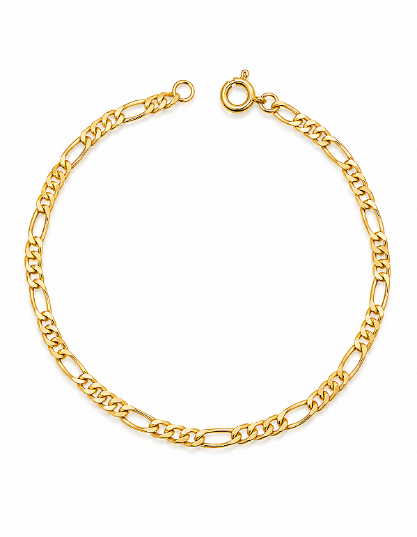 Pulseira 3mm Elos Alternados 3 e 1
