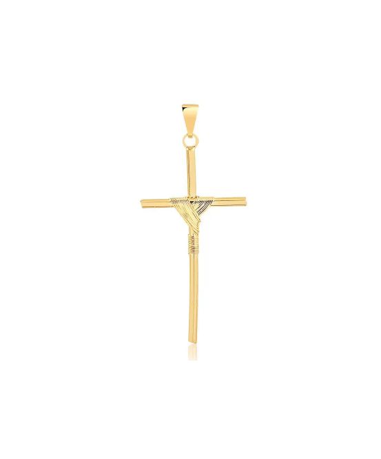 Pingente Cruz Com Manto Folheado Ouro18k