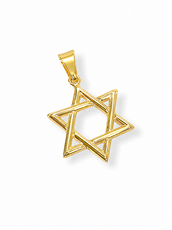 Pingente Estrela de Davi Folheado Ouro 18k