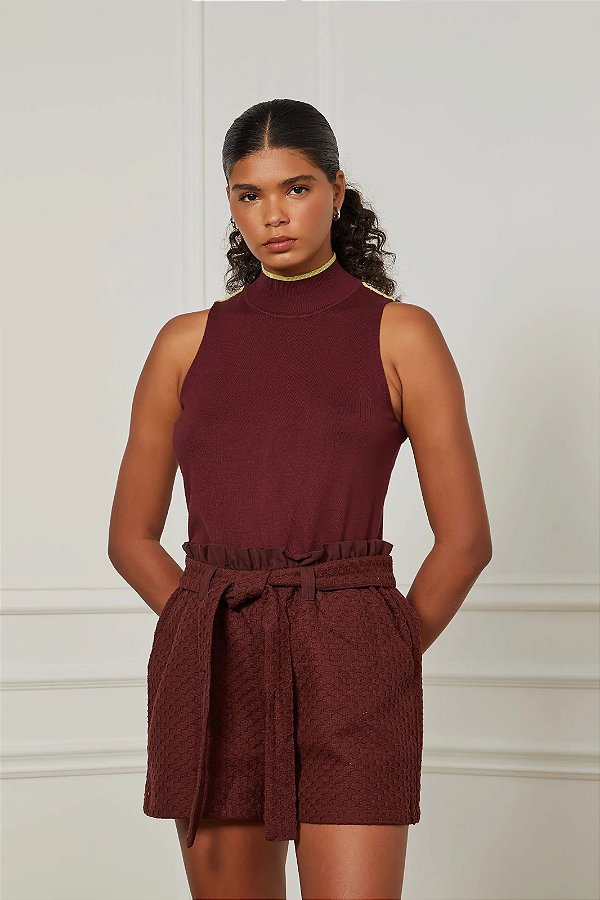 SHORTS CLOCHART ANIMALE COM TESTURA E CINTO