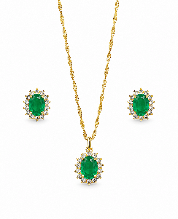 Conjunto Oval Esmeralda
