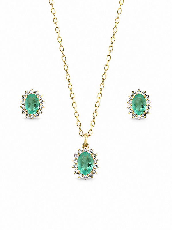 Conjunto Oval Turmalina