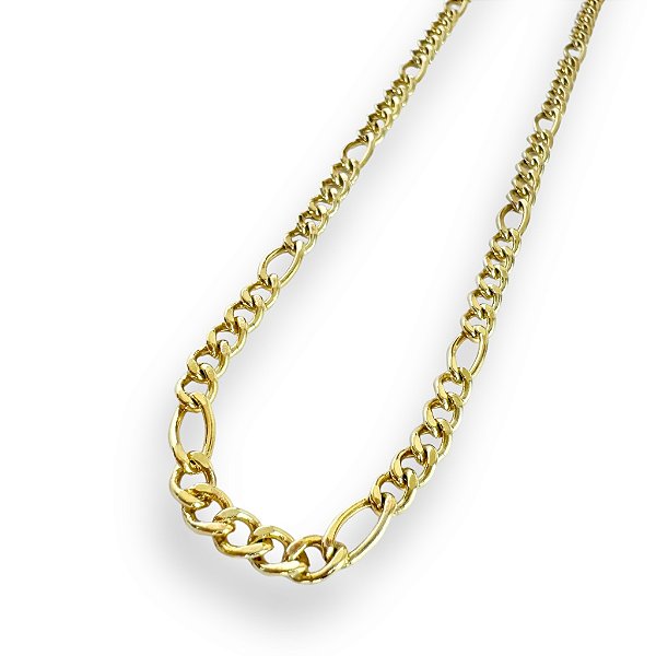 Corrente Masculina Elos 5x1 5mm Folheado em Ouro 18k
