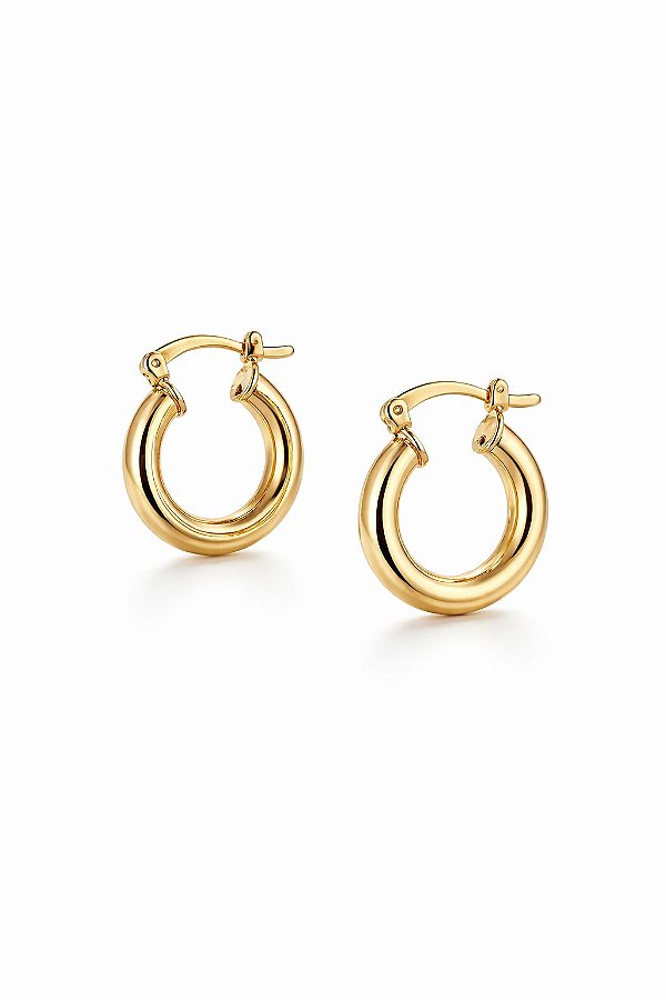 Brinco Argola Abaulado Pequeno Ouro 18K