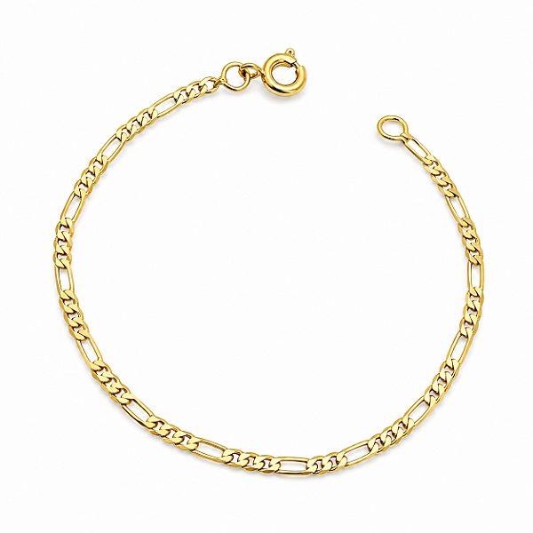 Pulseira Infantil Elos 2mm Ouro