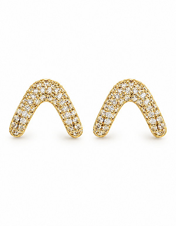Brinco Marie Cravejado em Zircônias Ouro 18k