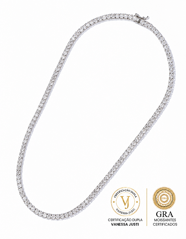 Colar Riviera Moissanite 2,5 mm | 45 cm em Prata 925