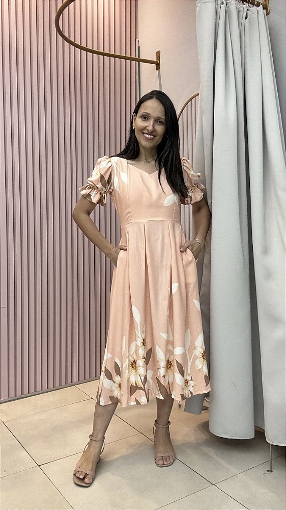 Vestido Paris em Viscose Floral