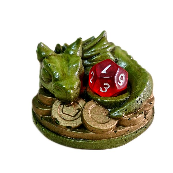 Miniatura Dragão Porta Dados Rpg + 1 Dado Aleatório