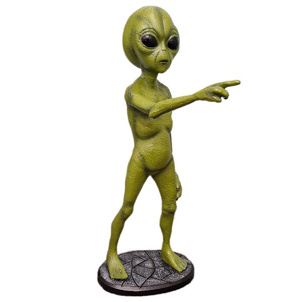 Estátua decorativa Alien / Alienígena / ET apontando dedo