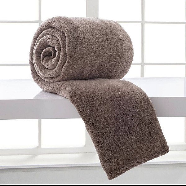 Manta para Cama Queen - Microfibra 100% poliéster Cor Bege