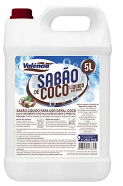 Sabão de Coco Líquido 5 Litros Valência