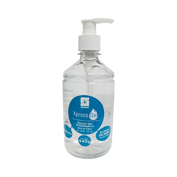 Álcool em Gel 440g Com Válvula Pump Spartan