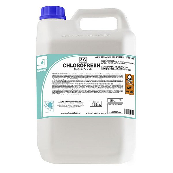 Chlorofresh 5 Litros Desinfetante Para Roupas Hospitalares Spartan