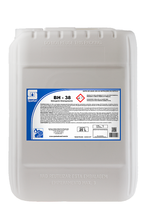 BH-38 20 Litros Detergente Desengraxante Spartan
