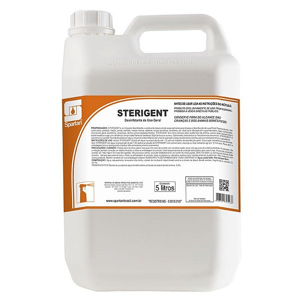 Sterigent 20 Litros Desinfetante e Limpador Bactericida Spartan
