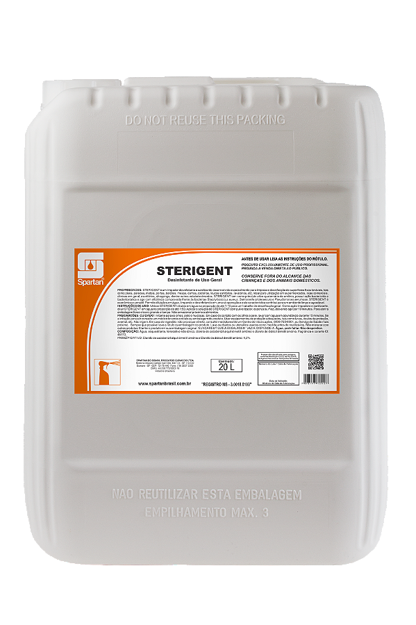 Sterigent 20 Litros Desinfetante e Limpador Bactericida Spartan