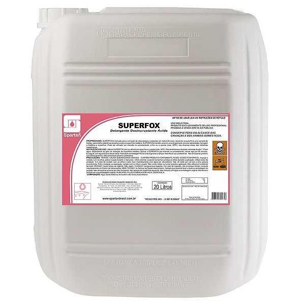 Superfox 20 Litros Detergente Desincrustante Ácido