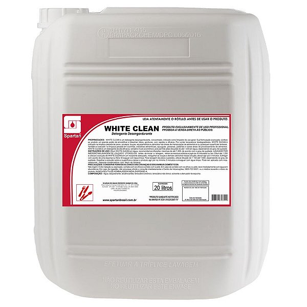 White Clean 200 Litros Detergente Desengordurante Spartan