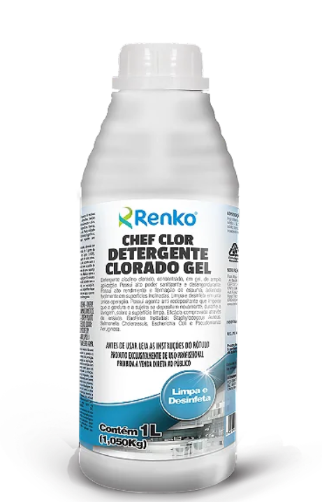 Chef Clor 1 Litro Detergente Desinfetante Clorado Gel Renko