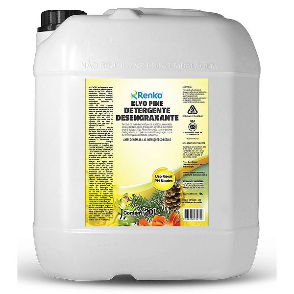 Klyo Pine Detergente Desengraxante 20 Litros Renko
