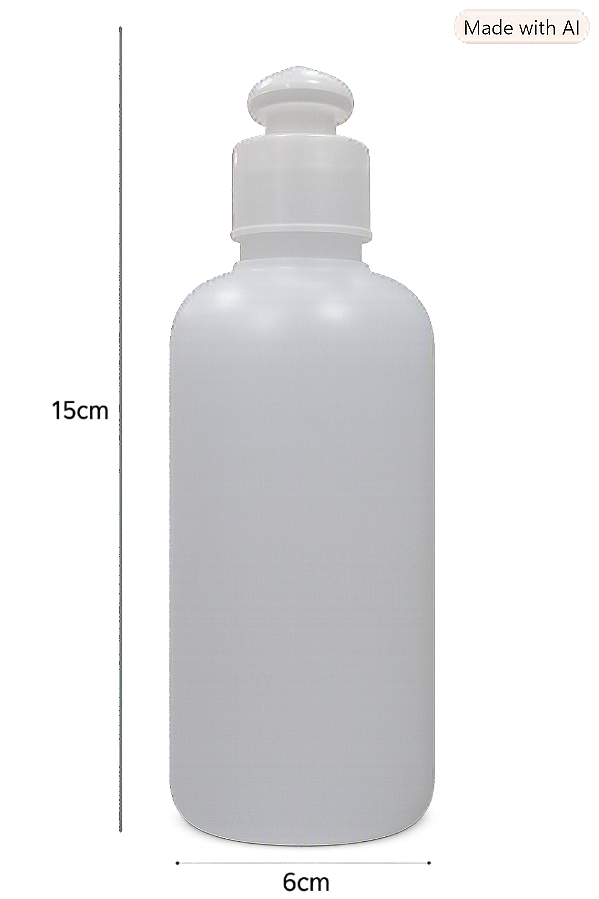 Frasco 250ml Cilíndrico Liso c/ Tampa Push-Pull Branca R28