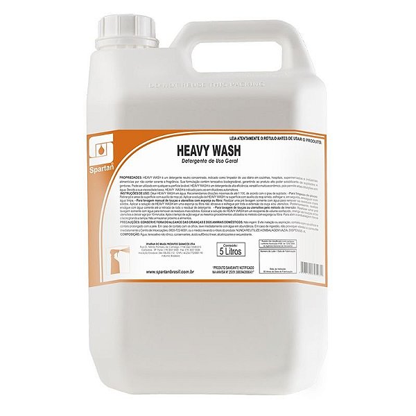 Kit Com 2 Heavy Wash 5 Litros Detergente Neutro Spartan