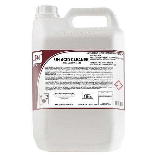 Kit Com 2 UH Acid Cleaner 5 Litros Desincrustante Ácido Spartan