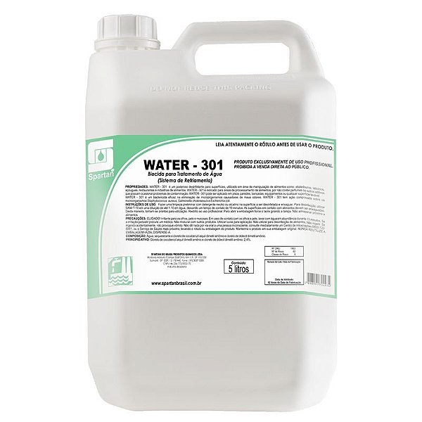Kit Com 2 Water 301 5 Litros Biocida Para Tratamento De Água De Sistema Resfriamento Spartan