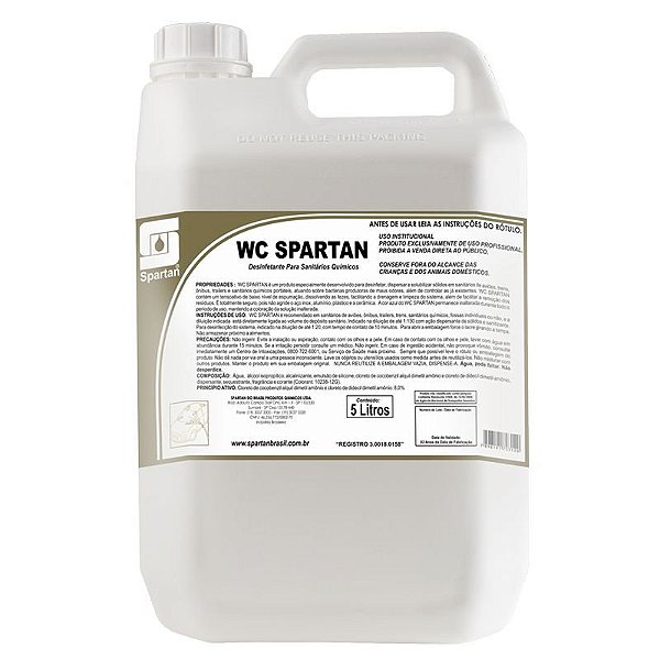 Kit Com 2 WC Spartan 5 Litros Desinfetante De Sanitário Químico
