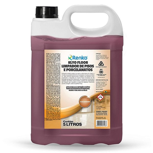 Kit Com 4 Klyo Floor Limpador de Piso e Porcelanato 5 Litros - Renko