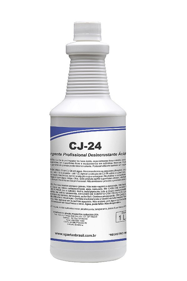 Kit Com 6 CJ 24 1 Litro Limpador Desincrustante Ácido Para Piso - Spartan