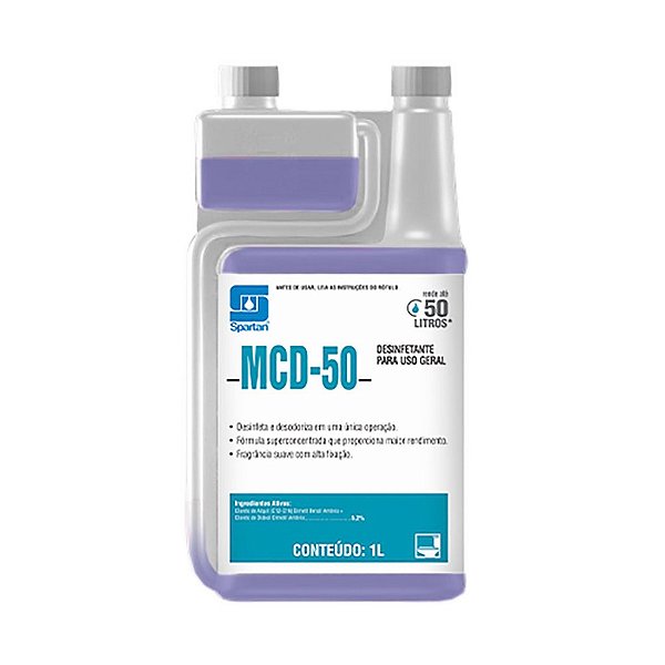Kit Com 6 MCD-50 1 Litro Limpador Com Ação Bactericida - Spartan