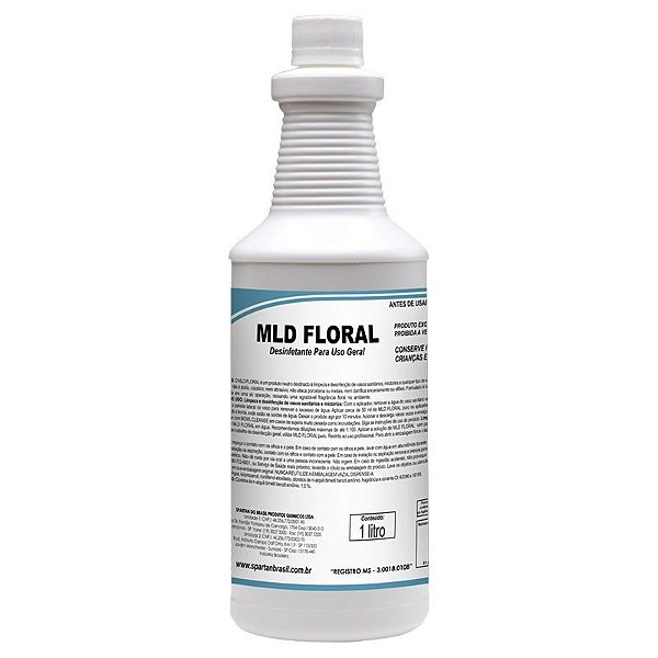 Kit Com 6 MLD Floral 1 Litro Limpador Desinfetante Concentrado De Uso Geral - Spartan