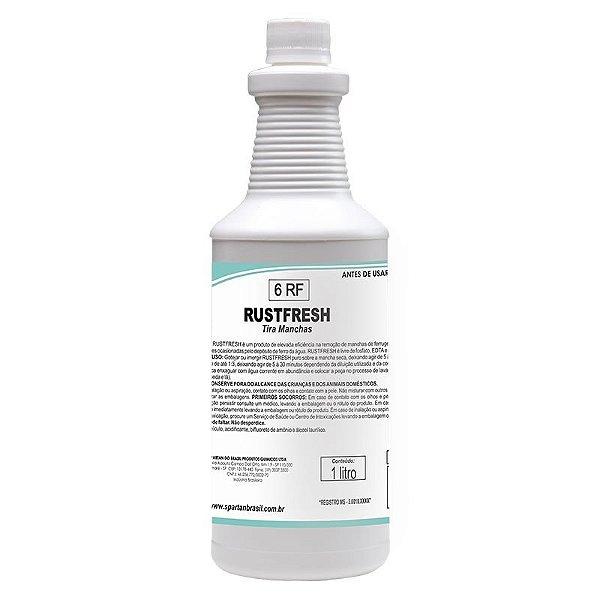 Kit Com 6 Rustfresh 1 Litro Removedor de Ferrugem Spartan