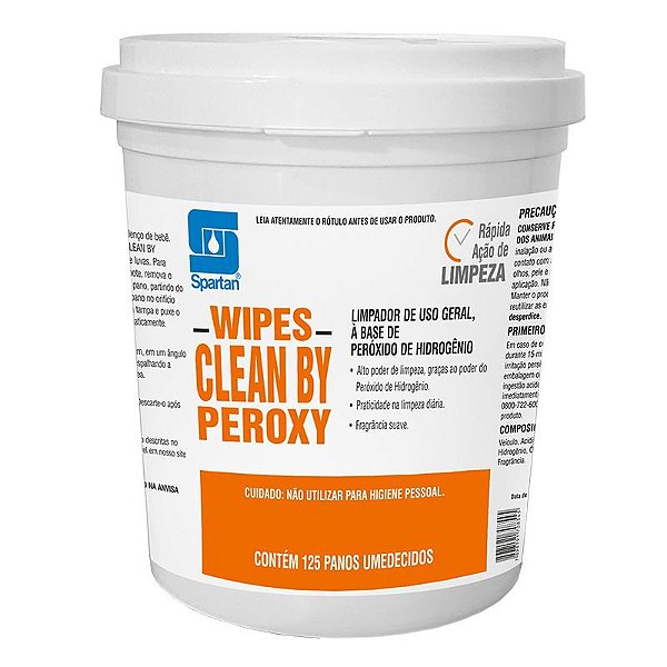 Kit Com 6 Wipes Clean By Peroxy 150 Panos Umedecidos com Limpador de Uso Geral