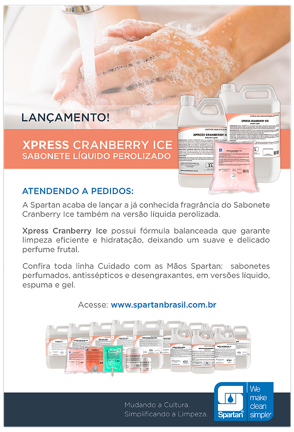 Kit Com 12 Cranberry Ice 600 Ml Com Válvula Sabonete Espuma Com Aloe Vera E Vitamina E Spartan