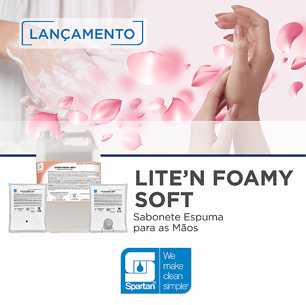 Lite’n Foamy Soft Sabonete Espuma Aloe Vera – Refil 600 ml