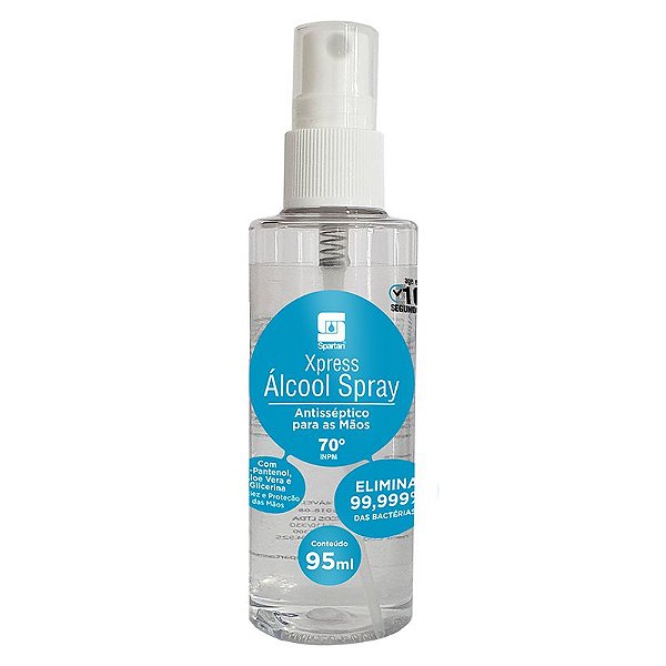 Álcool 70 Spray Xpress 95ml Antisséptico Para As Mãos - Spartan Oferta