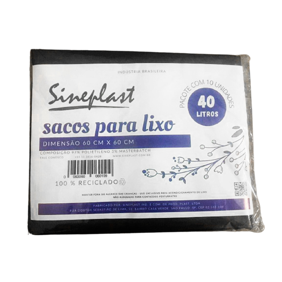 Saco para Lixo 40 Litros Especial 10 Unidades 6 Micras - Sineplast Oferta