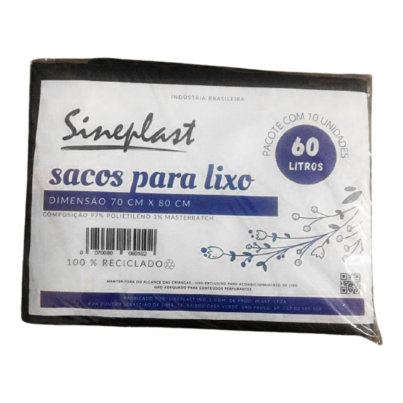 Saco para Lixo 60 Litros Especial 10 Unidades 6 Micras - Sineplast Oferta