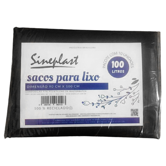 Saco para Lixo 100 Litros BL 5 10 Unidades - Sineplast Oferta