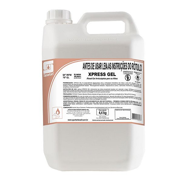 Álcool Gel 70 Xpress 5 Litros Antisséptico Spartan Oferta