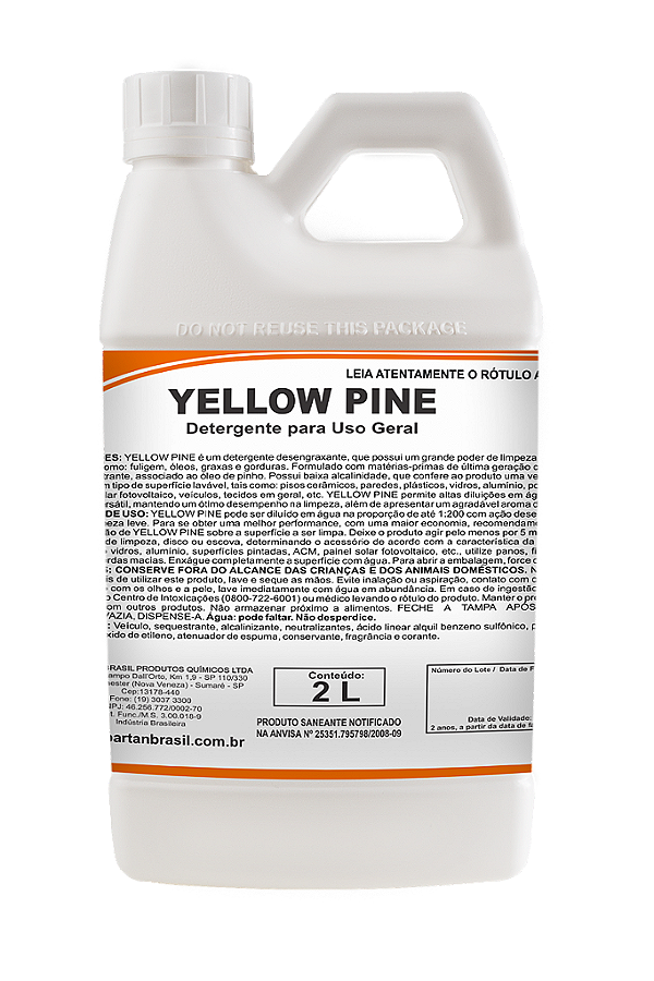 Yellow Pine 2 Litros Detergente Desengraxante Spartan Oferta