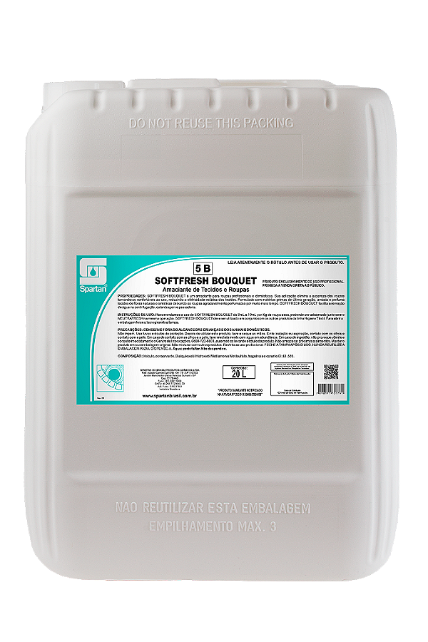 Softfresh Bouquet 20 Litros Amaciante Spartan Oferta
