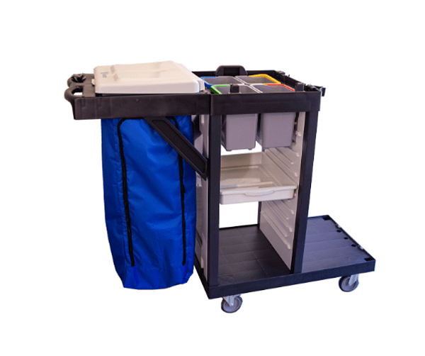 Carro Funcional Linha Utility Aberto – Porta Baldes e Bolsa Azul - Kunber
