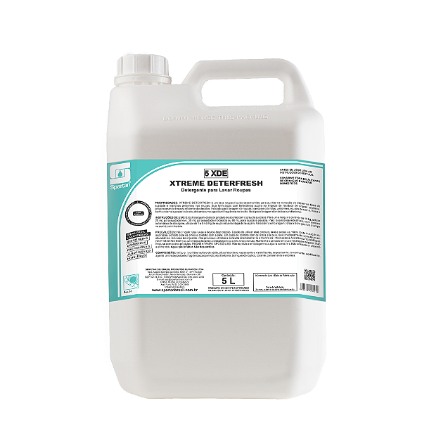 Xtreme Deterfresh 5L Detergente para Lavar Roupas - Spartan