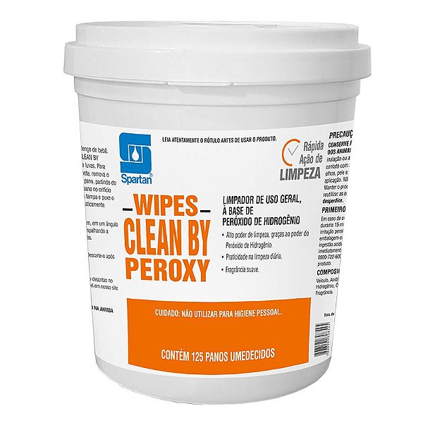 Wipes Clean By Peroxy 150 Panos Umedecidos com Limpador de Uso Geral